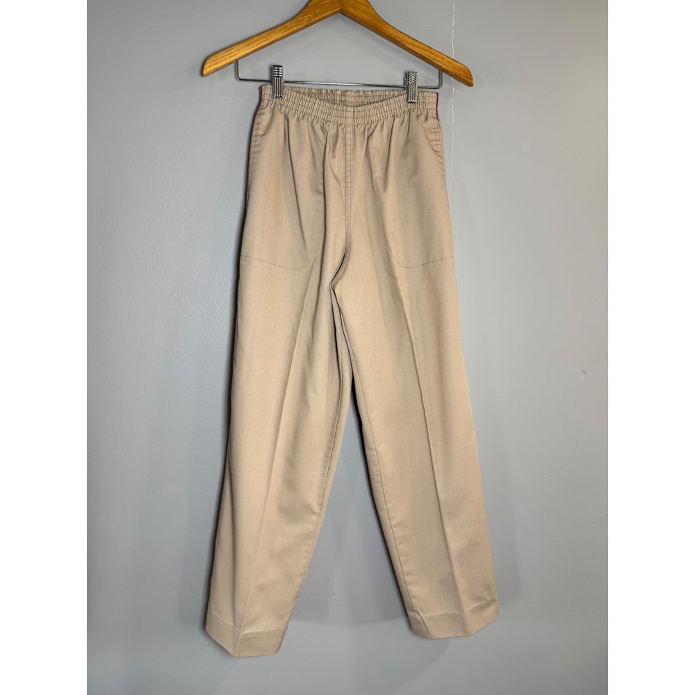 Vintage Levis Pants Tan Khaki Elastic Waist‎ White Tab Straight Leg